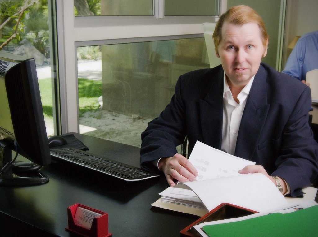 Example of Stephen Boyd's portrait photography - Sitting at Desk